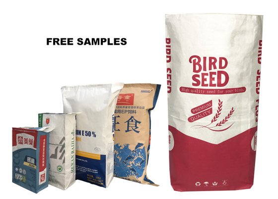 15kg Kustom Dicetak Multiwall Kraft Paper Bag Valve Sack Untuk Paket Kertas Semen