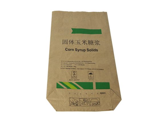 Kantong Kertas Kraft Multiwall Food Grade yang Ditempel 20kg 25kg Natrium Sitrat Pakan Hewan