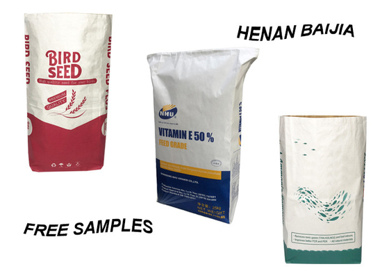 Kantong Kertas Kraft Multiwall Food Grade yang Ditempel 20kg 25kg Natrium Sitrat Pakan Hewan