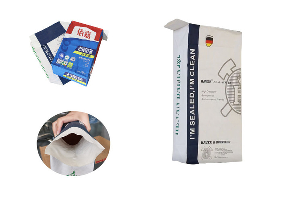 Waterproof 20kg 50kg Kraft Paper Valve Bag Packaging Untuk Semen