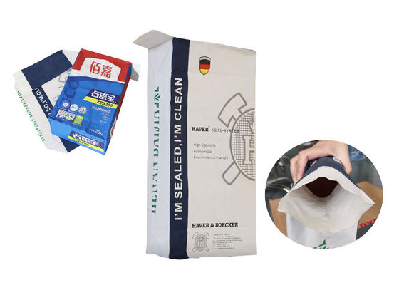 25kg Kraft Paper Pasted Valve Multiwall Paper Sack Untuk Bubuk Kimia