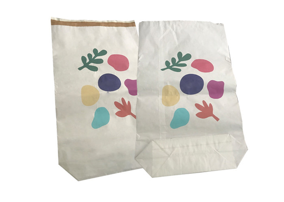 Food Grade Heat Sealed Paper Bags Square Bottom White Brown Untuk Synanthrin